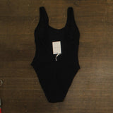 Solid & Striped Cloud Terry One-Piece Hailey Swimsuit Textured Noir Black S