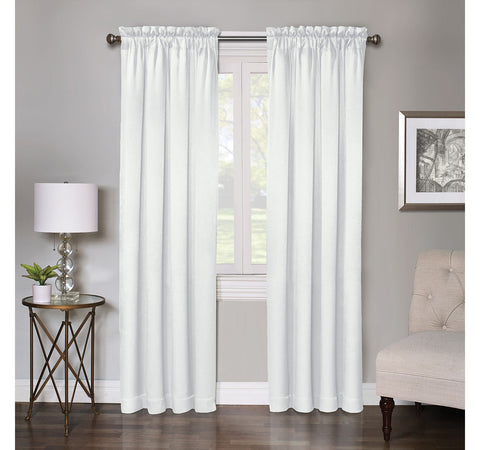 Regal Home Regency Rod Pocket Light-Filtering Single Curtain Panel White 50x84