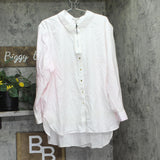 Calvin Klein Long-Sleeve High-Low Button-Front Shirt W5TA0580 White / Gold 2X