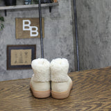 Cat & Jack Toddler Girls Jodi Zipper Shearling Style Boots Cream Off White 5T