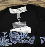 Kasper Womens Sleeveless Embroidered Knit Top 10924833 Black XL
