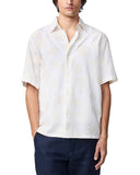 NN07 Mens Freddy 5715 Button Up Textured Shell Shirt Collared Ivory Off White XL