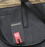 Champs Onyx Collection Leather Vertical Tote Black One Size