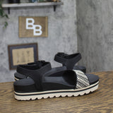 Bearpaw Orion Womens Platform Slingback Sandals 1009137124 Black / White 10M