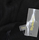 Style & Co. Womens Solid Ribbed Toggle Topper Chunky Fuzzy SC4642501 Black