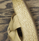A New Day Raffia Jute Block Criss Cross Open Toe Heels Natural Tan Brown 9.5M
