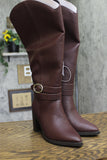 A New Day Womens Rhonda Under Knee Heeled Boots 94637579 Burgundy Red 5.5M