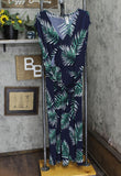 G By Giuliana Womens Belted Cropped Knit Jumpsuit 695571 Navy Palm XL