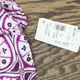 Swim Solutions Printed Tiered Fauxkini One Piece Swimsuit Magenta Purple 10