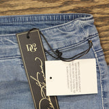 DG2 by Diane Gilman Womens Cropped Stretch Twill Cargo Jegging Chambray Blue PM