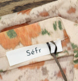 Sefr Sleeve Button Down Collar Floral Beach Camp Shirt Illusion Orange Multi S