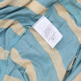 Threads Womens Striped Open Back Strappy Unlined Shirt Top Blue Green / Brown L