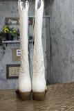 Wild Fable Womens Kenzi Western Boots with Memory Foam Insole Ivory Off White 8M