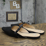 Journee Collection Womens Missie Slip On Square Toe Mules Flats Black 12M