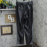 Nine West Womens Faux Leather Slim Ankle Belted Pants 166119574db4a7 Black XL