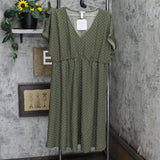 Isabel Maternity Polka Dot Cuff Short Sleeve Fit & Flare Maternity Dress