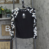 Volcom Inc Juniors Midnight Lily Long-Sleeve Rashguard O0312500 Black S