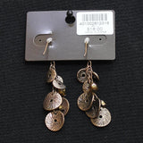 Chico's Womens Fashion Dangle Drop Coin Disc Cluster Earrings Bronze Brown 2.25"