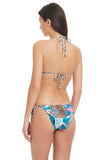 Red Carter High Reversible Bikini Swim Top Indigo Blue Dye / Leopard Multi S