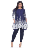 White Mark Womens Knit Plus Size Dulce Tunic Top PS1326-41-1XL