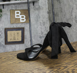 Nine West Womens Kelsie2 Heeled Sandal WNKELSIE2 Black Suede 9M