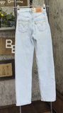 Levi's Womens Ribcage Straight Full Length Jeans Button Fly All Alone Blue 24x32