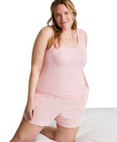 State of Day Womens Stretch Knit Sleep Lounge Shorts Abstract Shell Pink XL
