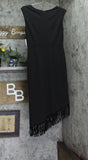 DKNY Womens Sleeveless Asymmetrical Fringe-Hem Cocktail Dress ED4JCE52 Black 8