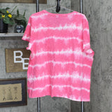 Sonoma Life + Style Womens Plus Tie Dye Short Sleeve Slubbed Tee Pink 2X