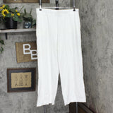 Denim & Co. Womens Regular Beach Pull-On Knit Pants A376429 White L