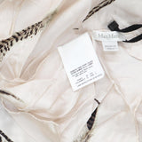 Max Mara Womens Square Feather Print Silk Scarf Foulard Powder Brown OS