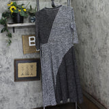 Ny Collection Womens Two Tone Ribbed A-line Dress MHAD0445 Dark / Light Gray M