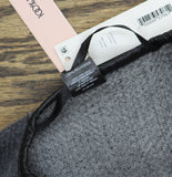 Aqua Woven Reversible Ruana Toggle Faux Leather Trim Charcoal Gray / Black