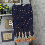 Ekouaer Womens Cropped Woven Pajama Capri Pants Blue Multi L