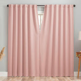 Sun Zero Aria Magnetic Theater Blackout Curtain Panel Pair Blush Pink 52x63