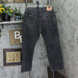 Levi's Vintage 505 Regular Fit Straight Leg Jeans Black Wash See Measurements