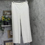 DKNY Seersucker High Rise Wide-Leg Pants UD5PS051 Beige Brown 16US