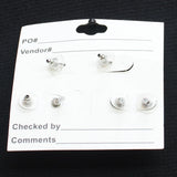 Fashion Rope Twist Crescent Huggie Hoop 3 Pack Earrings Silver Gray / Gold