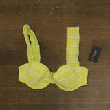 Kate Spade Womens Check Underwire Bikini Swim Top Nappa Cabbage Green Multi M