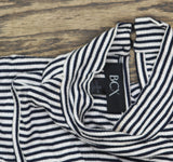 Bcx Juniors Sleeveless Striped Peplum Top 1004D49 Navy / White Stripe M