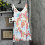 City Studios Juniors Belted Floral-Print Fit & Flare Dress White Multi 7