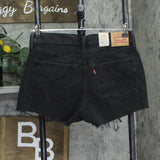 Levi's 501 Original Distressed Button Fly Jean Shorts Jorts Lunar Black 30