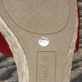Style & Co. Womens Seleeney Faux Suede Wedge Sandals 10004896400 Red 7.5M