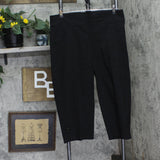 Hearts Of Palm Womens Plus Solid Tech Stretch Pull-On Capri Pants Black 18W