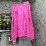 DKNY Womens Handkerchief Hem Mixed Media Maxi Skirt P4DN8X10 Vivid Pink L