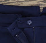 Susan Graver Regular Smart Ponte Knit Slim Leg Trouser Pants Navy Blue M