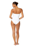 Anne Cole Womens Twist Front Shirred One Piece Swimsuit MYMO00501 White 10