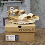 Bearpaw Orion Platform Slingback Sandals 1009137111 Natural Brown 10M