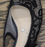 A New Day Womens London Lace Sling Back Bow Flats 94303525 Black 8M