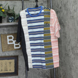 Dickies Womens Remanufactured Baggy Utility T-Shirt Tee Pocket Blue 2 Multi XL